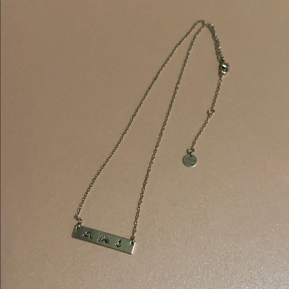Pura Vida Silver Stamped Bar Necklace